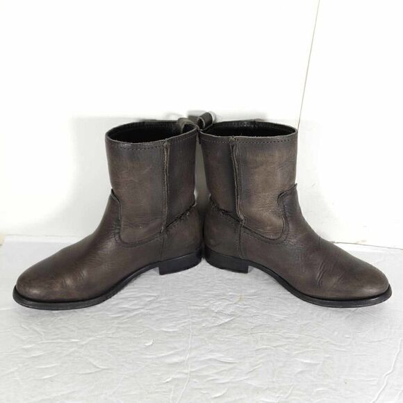 Frye Women's Melissa Slouch Short US 5,5 Brown Leather Pull On Ankle Boots - Picture 6 of 12